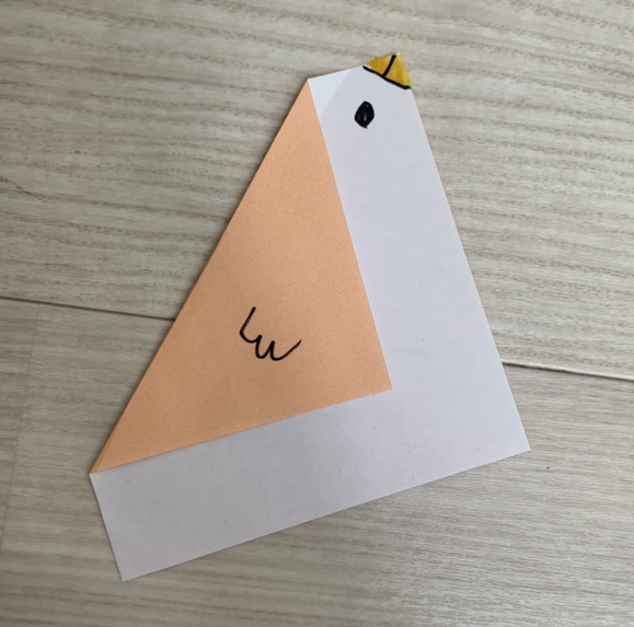 1歳で折れる折り紙（一回で折れる鳥）